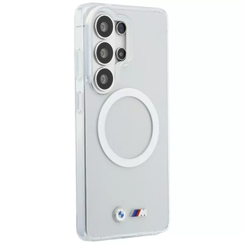 BMW IML Shockproof Metal Logo MagSafe -kotelo Samsung Galaxy S26 Ultralle, läpinäkyvä
