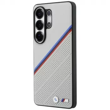 BMW Tricolor Metal Logo MagSafe -kotelo Samsung Galaxy S26 Ultralle, harmaa