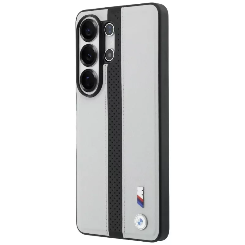 BMW Perforated Stripe Logo MagSafe -kotelo Samsung Galaxy S26 Ultralle, harmaa
