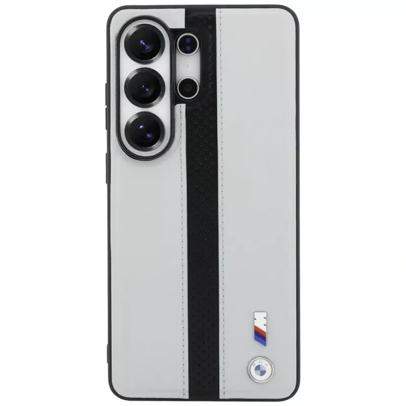 BMW Perforated Stripe Logo MagSafe -kotelo Samsung Galaxy S26 Ultralle, harmaa
