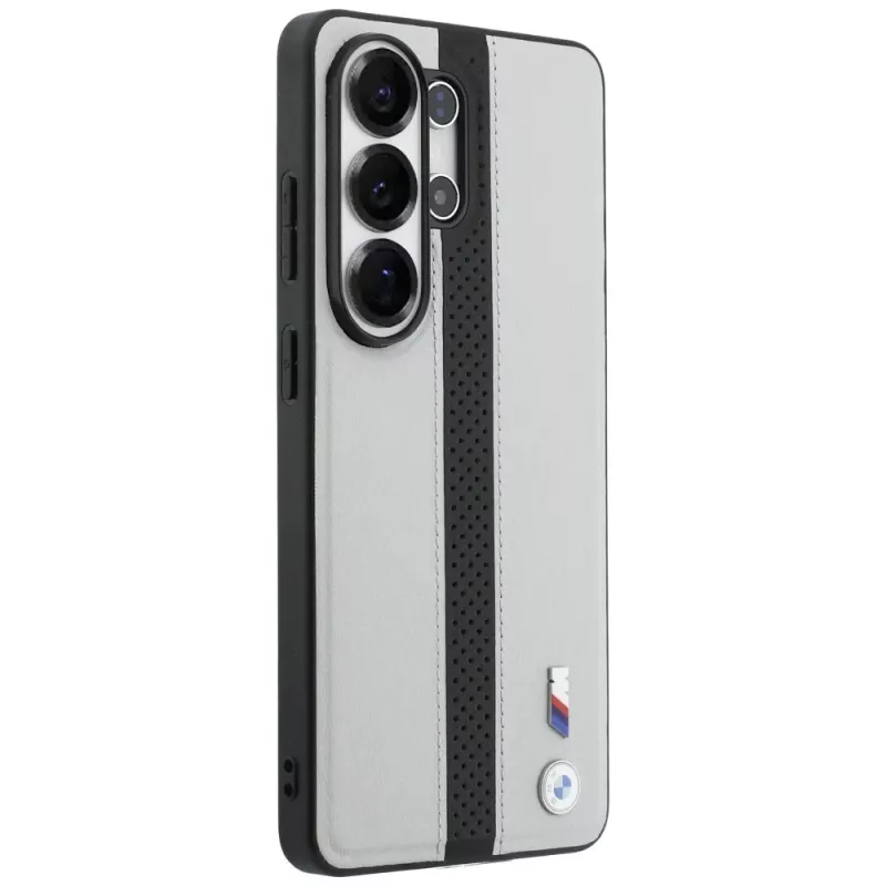 BMW Perforated Stripe Logo MagSafe -kotelo Samsung Galaxy S26 Ultralle, harmaa