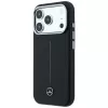 Mercedes-Benz nahkainen Semi Wrap Iconic Line MagSafe -suojakuori iPhone 17 Pro, musta