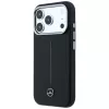 Mercedes Leather Semi Wrap Iconic Line MagSafe -kotelo iPhone 17 Pro Maxille, musta