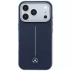 Mercedes Leder Semi Wrap Iconic Line MagSafe -kuori iPhone 17 Pro Navy