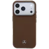 Mercedes-Benz nahkainen Semi Wrap puuvaikutelma MagSafe -suojakuori iPhone 17 Pro, kameli
