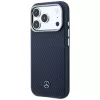 Mercedes Leather Semi Wrap Wood Effect MagSafe -kotelo iPhone 17 Pro Maxille, Navy Blue