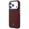 Mercedes Leder Semi Wrap Wood Effect MagSafe -kotelo iPhone 17 Pro Maxille, punainen