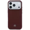 Mercedes Leder Semi Wrap Wood Effect MagSafe -kotelo iPhone 17 Pro Maxille, punainen