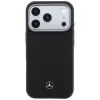 Mercedes Leather Semi Wrap GrillPattern MagSafe -kuori iPhone 17 Pro musta