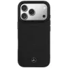 Mercedes-Benz nahkainen Mesh with Bow Line MagSafe -suojakuori iPhone 17 Pro, musta