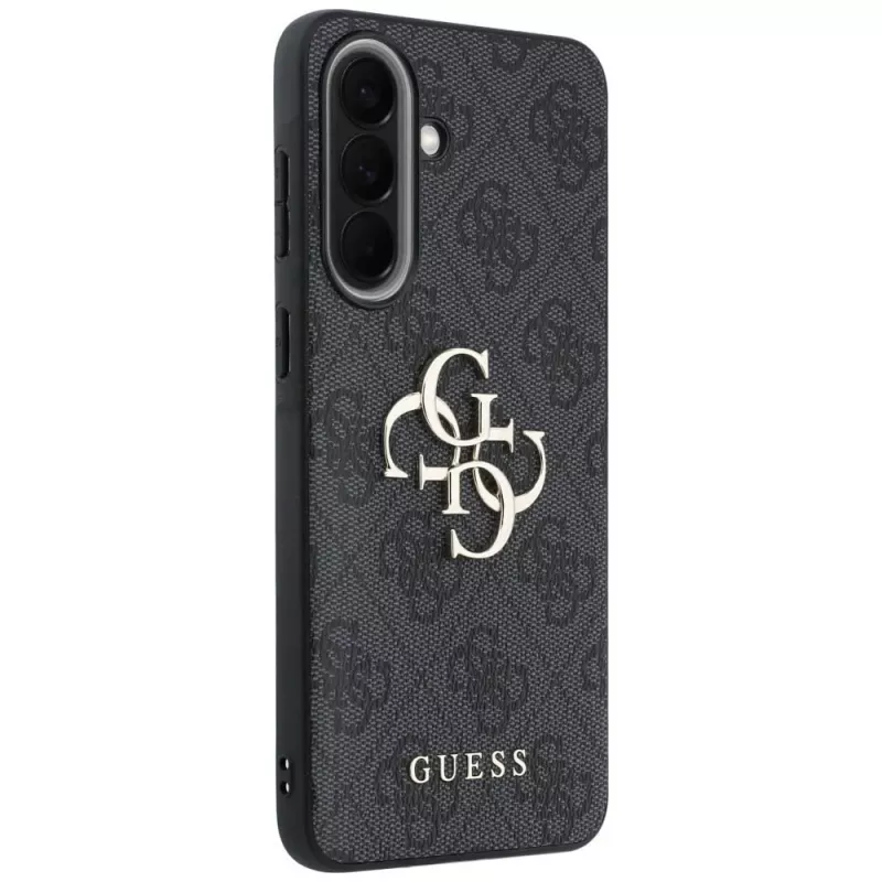 Guess Leather 4G Metal Logo Case Samsung Galaxy A57 5G, musta
