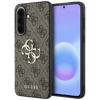 Guess Leather 4G Metal Logo Case Samsung Galaxy A57 5G, ruskea