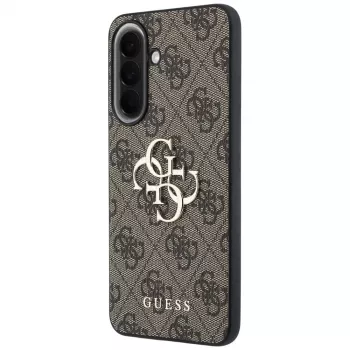 Guess Leather 4G Metal Logo Case Samsung Galaxy A57 5G, ruskea