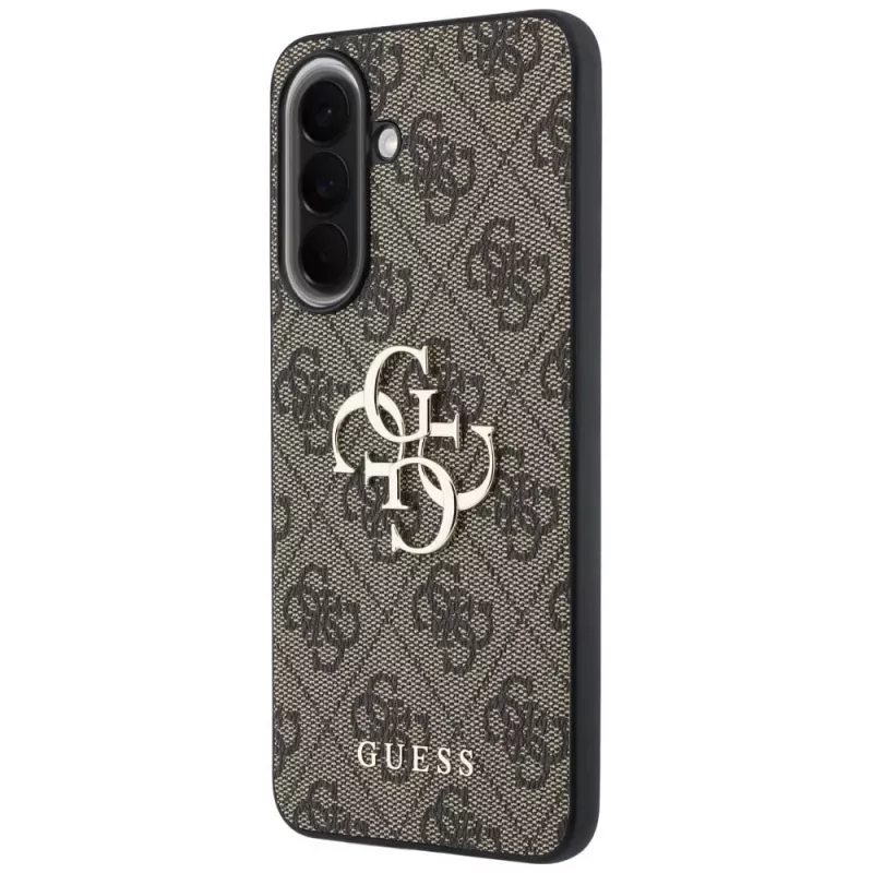 Guess Leather 4G Metal Logo Case Samsung Galaxy A57 5G, ruskea