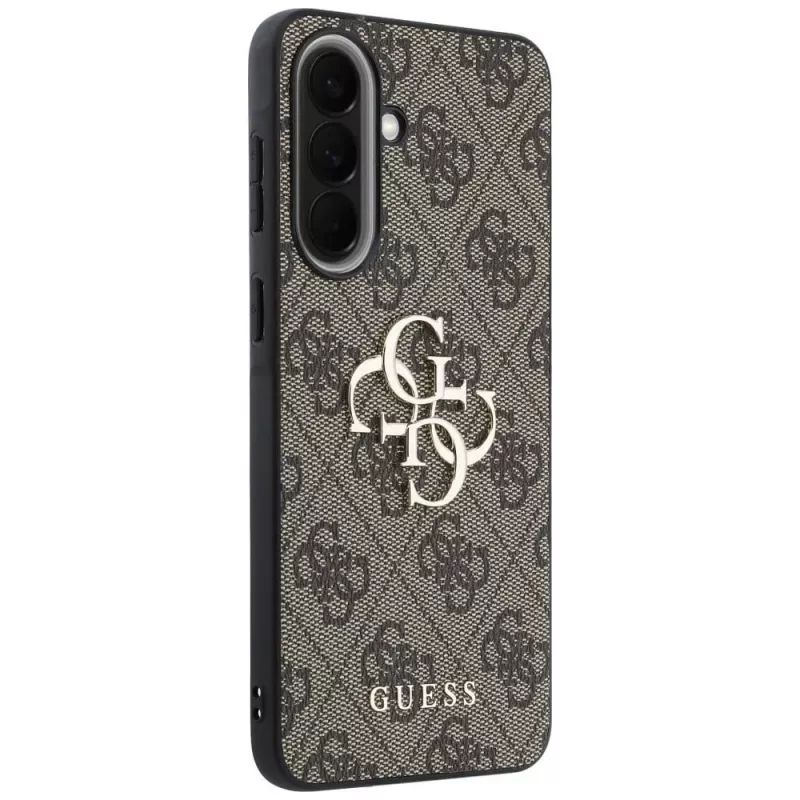 Guess Leather 4G Metal Logo Case Samsung Galaxy A57 5G, ruskea