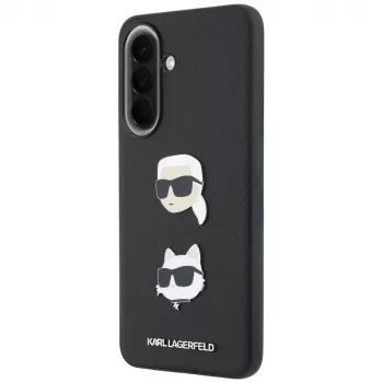 KARL LAGERFELD Protective Case Samsung Galaxy A57 5G, musta, Karl & Choupette Heads, pins & logo