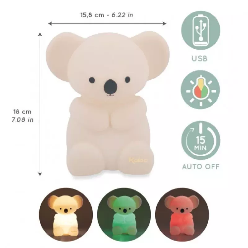 Kaloo Koala Petit Songe silikoni USB lasten yövalo