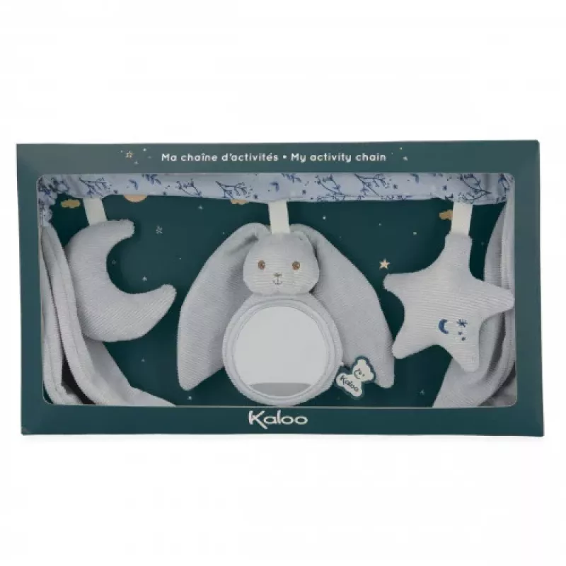Kaloo Lapinoo Blue Rabbit vaunujen aktiviteettiketju