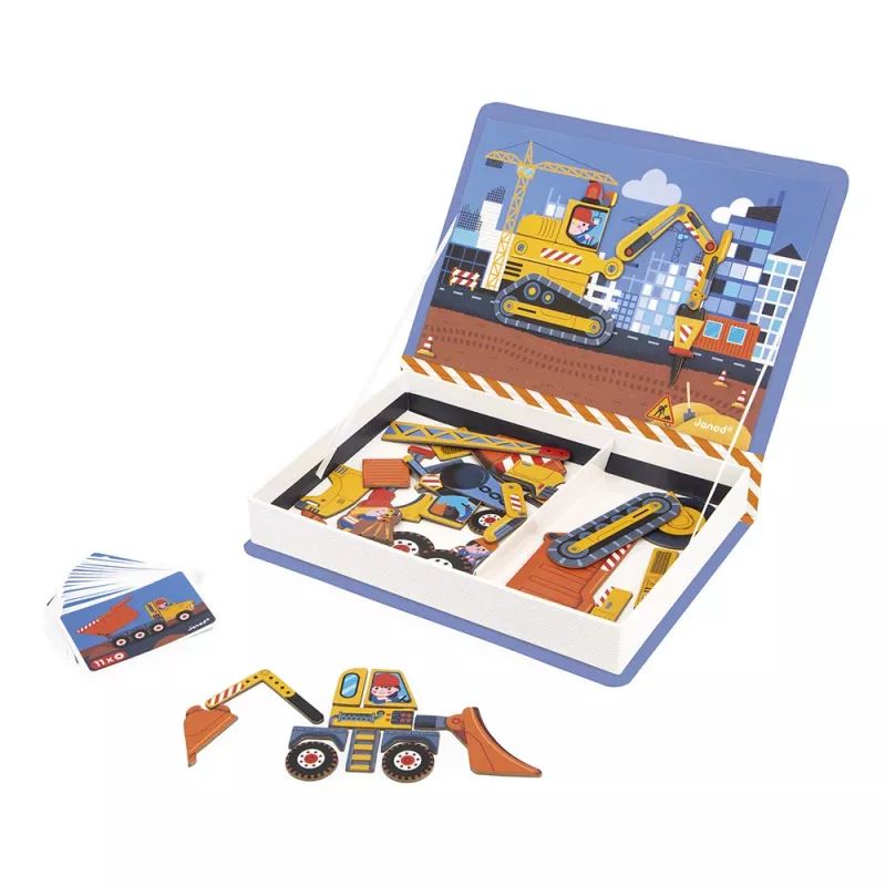 Janod Magnetibook Rakennustyömaa magneettinen oppimispeli