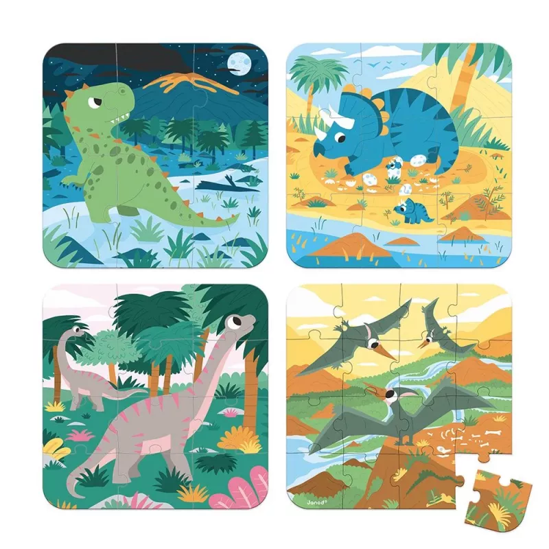 Janod Magneti'Book Dinosaurukset magneettinen oppimispeli 40 palaa J02541