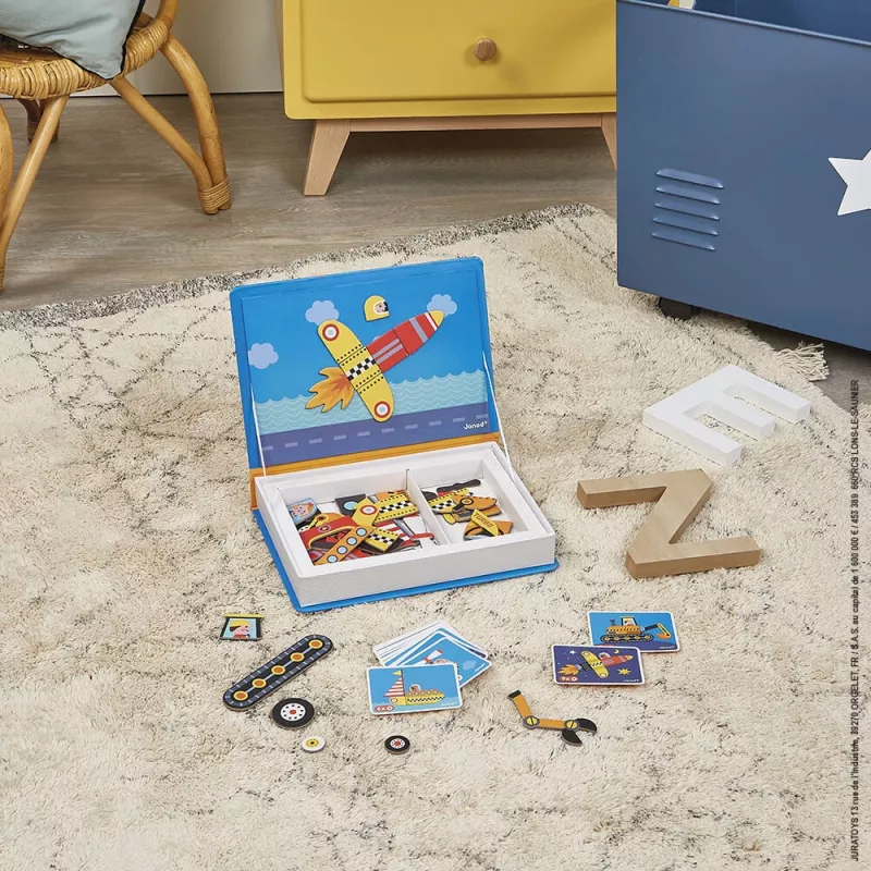 Janod Magnetibook Ajoneuvot magneettinen aktiviteettikirja