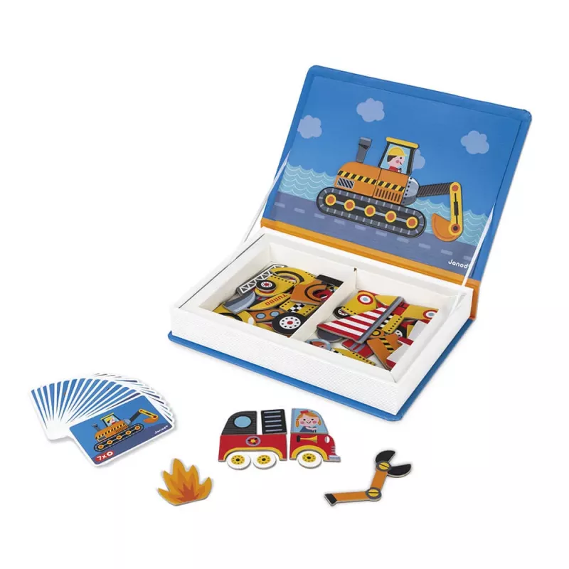 Janod Magnetibook Ajoneuvot magneettinen aktiviteettikirja