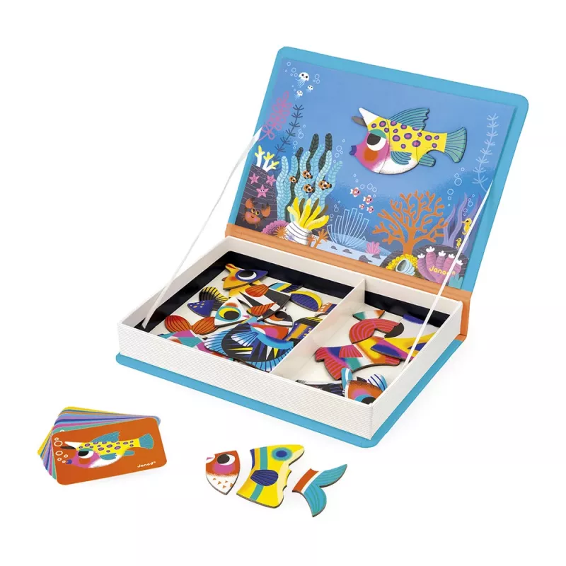 Janod Magnetibook Trooppiset kalat magneettinen palapelikirja 3+