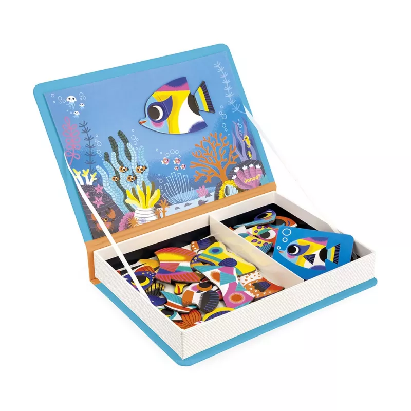 Janod Magnetibook Trooppiset kalat magneettinen palapelikirja 3+