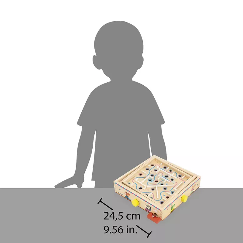 Janod Applepop pallolabyrinttipeli - magneettikynä-puulabyrintti lapsille 5-vuotiaasta