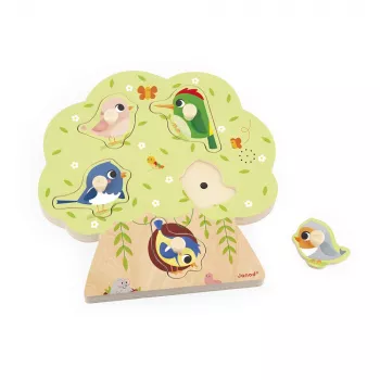Janod musiikkipuzzle linnun äänet 18 kk+