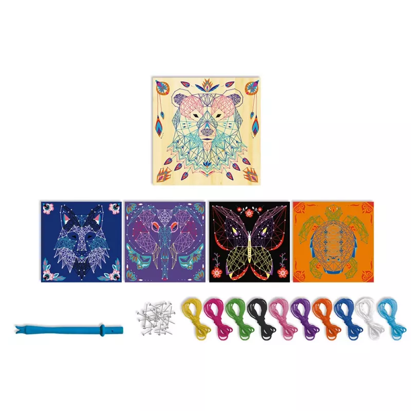 Janod 3D String Art Animals luova askartelusetti