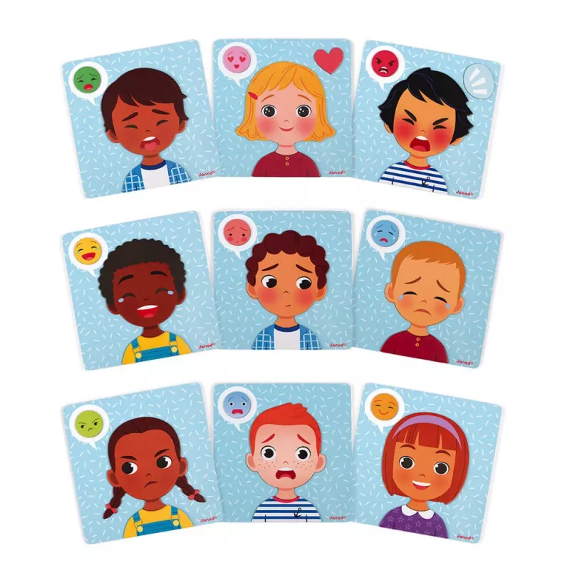 Janod Magnetic Puzzle Emotions - 27 osaa, puulelu tunneälyn tukemiseen, 3+