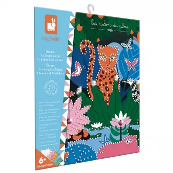 Janod pimeässä hehkuva kristallimosaiikkiaskartelusetti - Night Jungle - luova aktiviteetti 6+