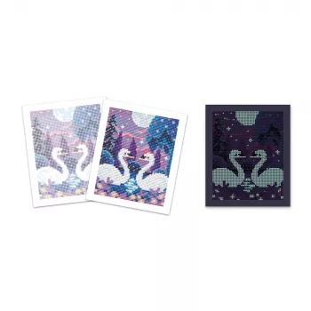 Janod Diamond Painting -setti pimeässä hehkuva Moonlight Night Scene 8+