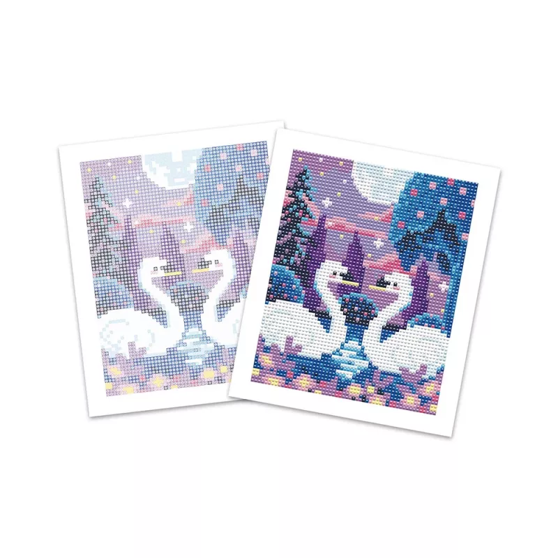 Janod Diamond Painting -setti pimeässä hehkuva Moonlight Night Scene 8+