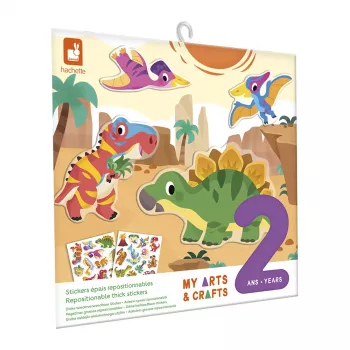Janod My Arts & Crafts Dinosaur uudelleenkäytettävä tarrasetti taaperoille 2+