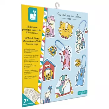 Janod DIY-kutistekalvotaidesetti - kissat ja koirat - 10 koristetta - 7+