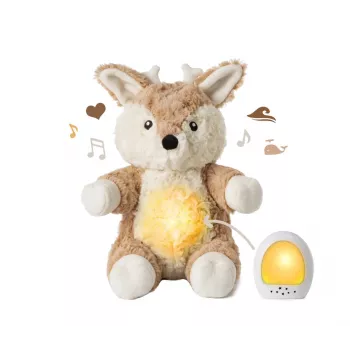 Cloud B Love Light Buddies Finley Fawn rauhoittava pehmolelu yövalolla ja äänikoneella
