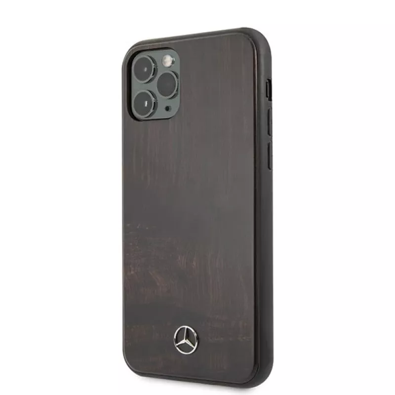 Mercedes-Benz Wood Line Rosewood kovakotelo Apple iPhone 11 Pro Max - ruskea