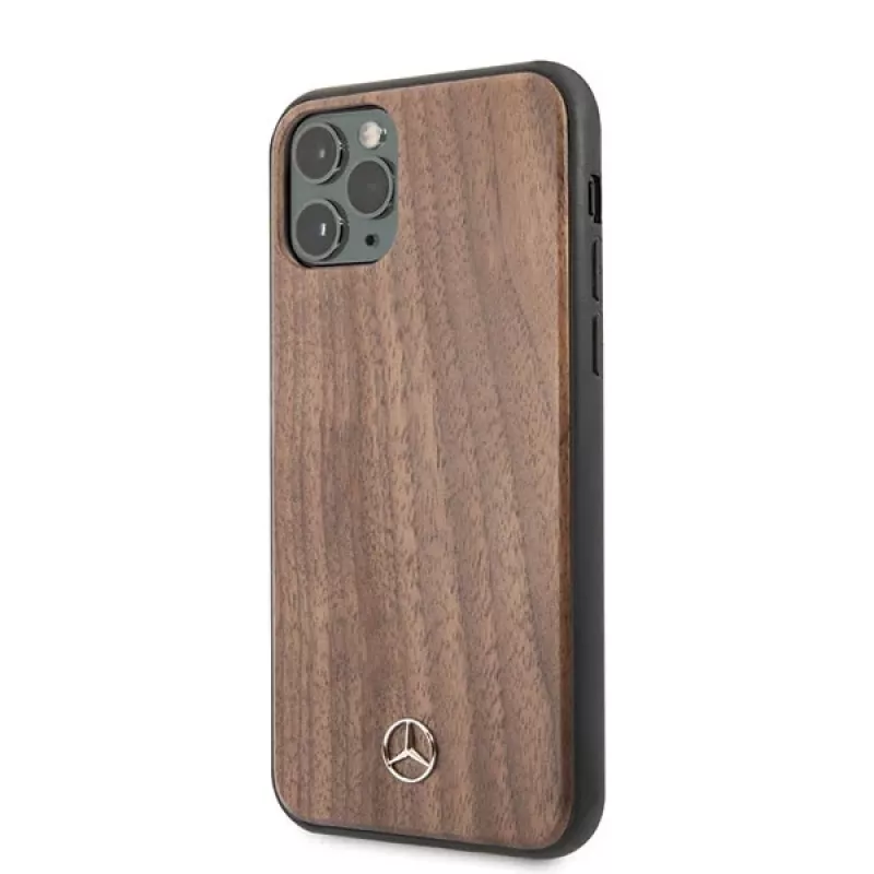 Mercedes-Benz Wood Line Walnut kovakotelo Apple iPhone 11 Pro Max - ruskea