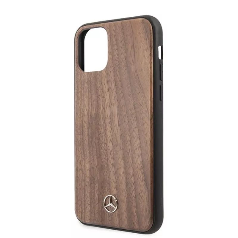 Mercedes-Benz Wood Line Walnut kovakotelo Apple iPhone 11 Pro Max - ruskea