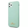 Guess GUHCN58LSLMGG iPhone 11 Pro vihreä silikoninen kovakotelo vintage-kultaisella logolla
