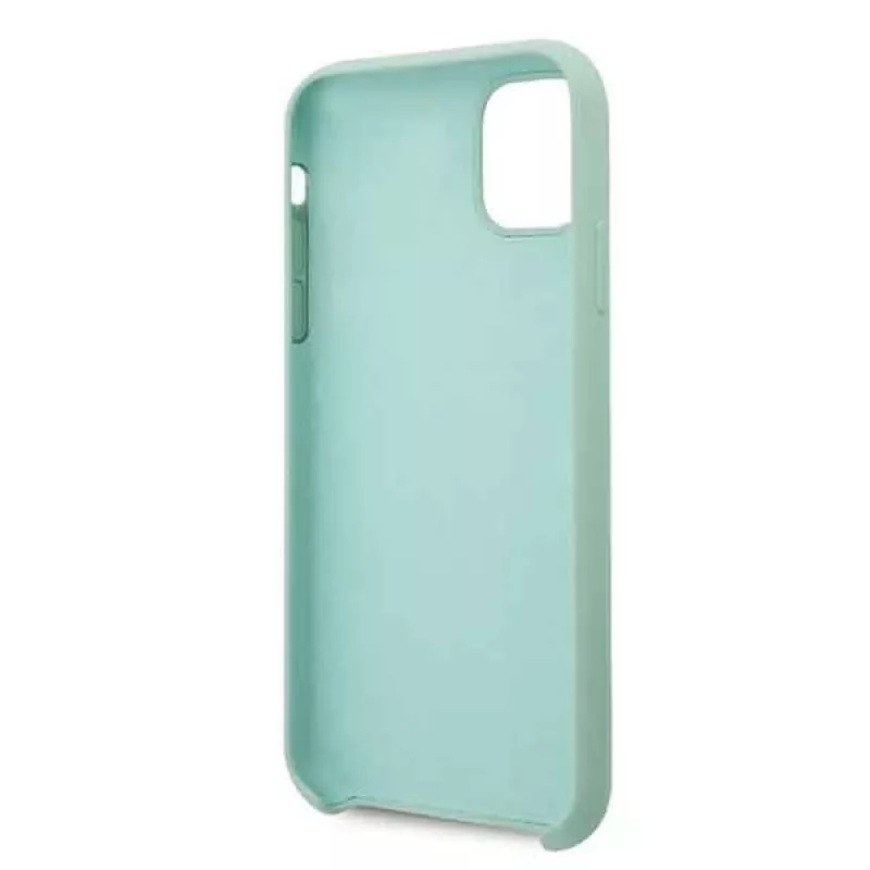 Guess GUHCN58LSLMGG iPhone 11 Pro vihreä silikoninen kovakotelo vintage-kultaisella logolla