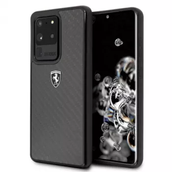 Ferrari suojakotelo FEHCAHCS69BK Samsung Galaxy S20 Ultralle, musta Carbon Heritage