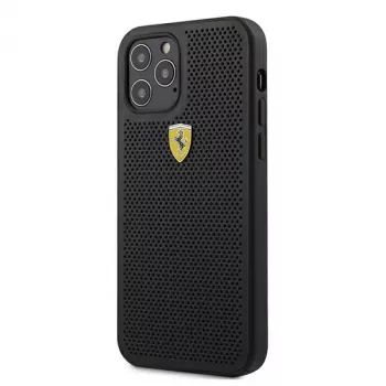 Ferrari FESPEHCP12LBK iPhone 12 Pro Max 6,7 tuumaa kovakotelo On Track Perforated, musta