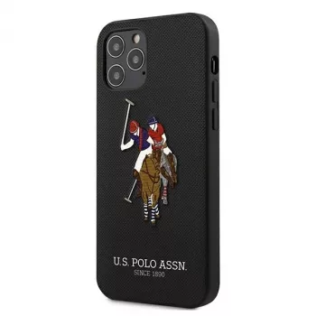 U.S. POLO ASSN. USHCP12MPUGFLBK iPhone 12/12 Pro 6.1 musta Polo Embroidery Collection takakansi