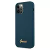 Guess GUHCP12LLSLMGBL Metal Logo Script jäykkä kuori Apple iPhone 12 Pro Max -laitteelle, sininen