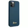 Guess GUHCP12LLSLMGBL Metal Logo Script jäykkä kuori Apple iPhone 12 Pro Max -laitteelle, sininen