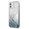 Guess Glitter Vintage Script jäykkä kuori Apple iPhone 12 mini - sininen