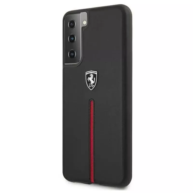 Ferrari FEOSIHCS21MBK S21+ G996 musta jäykkä kuori Off Track Leather Nylon Stripe